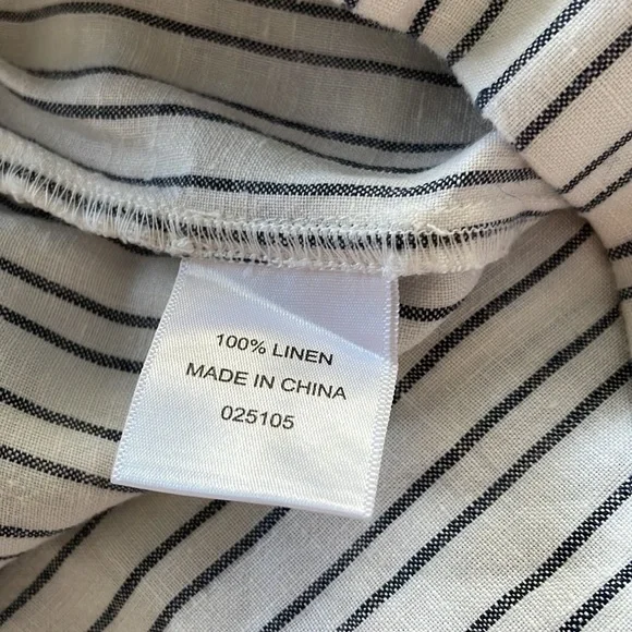 Sussan navy stripe linen pants - Picture 3 of 5